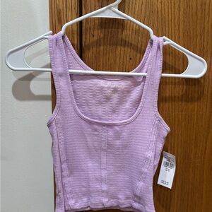 Purple Ribbed Tank Top